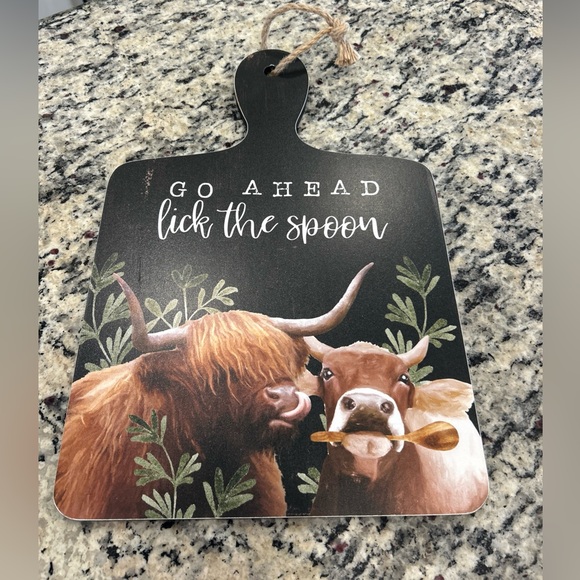 Other - Decorative Cutting Board Sign with Highland Cows